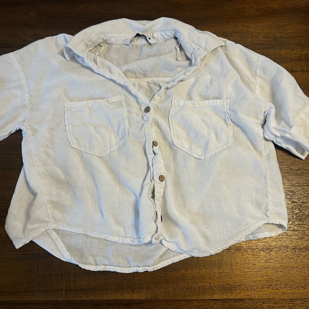 Zara linen Button-Up Shirt